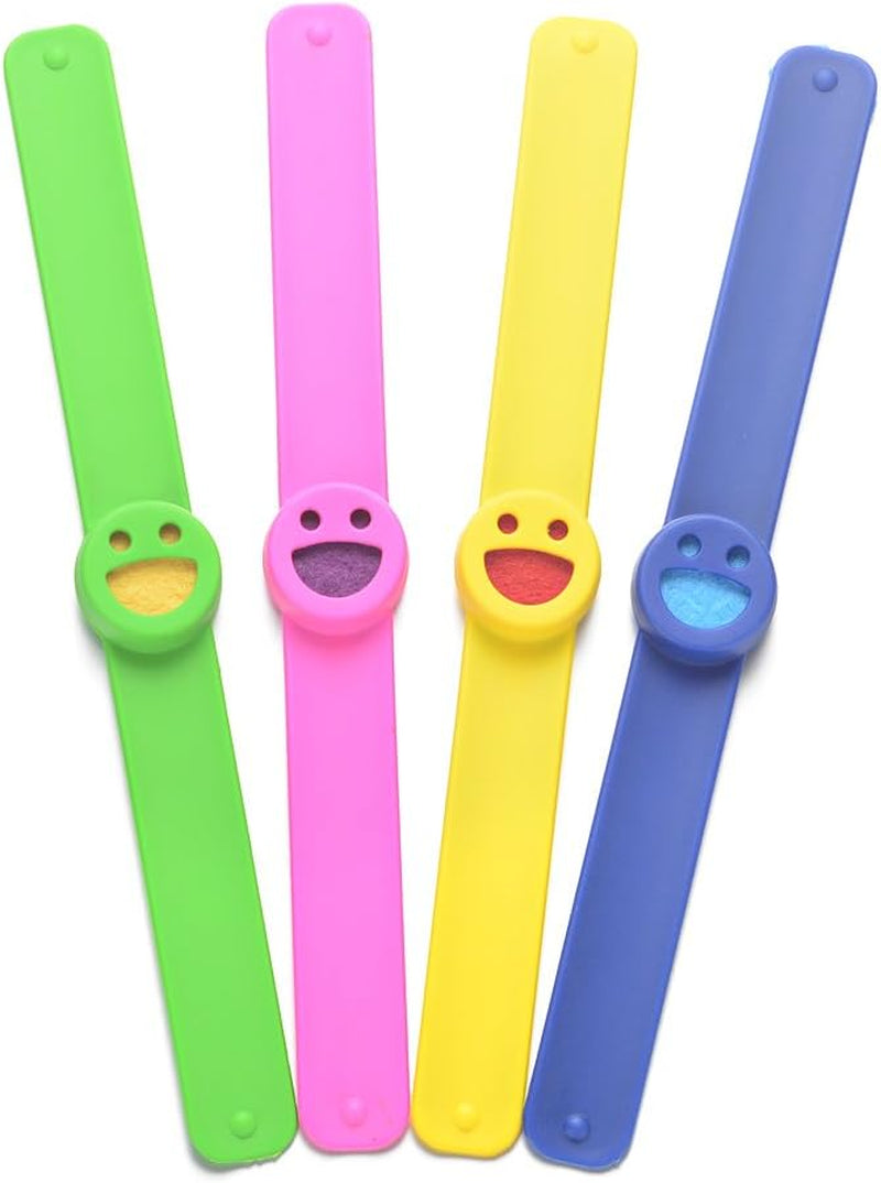 Kids Essential Oil Diffuser Bracelets Kit – 4 Pack Aromatherapy Silicone Wristbands with 20 Refill Pads – Adjustable, Washable, Cartoon Design for Kids, Teens & Adults