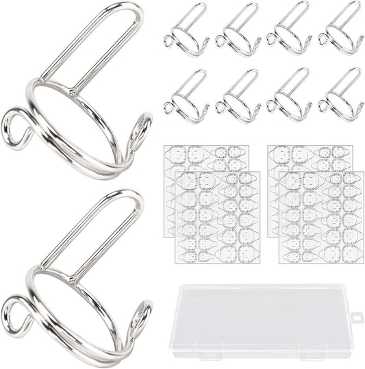 Adjustable Wudu Nail Rings Set - No Glue, No Adhesive | Perfect DIY Gift for Women (Silver)