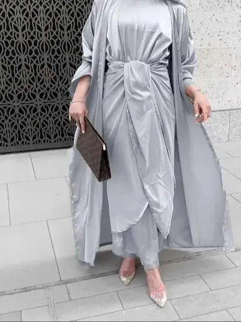 Serenya Satin Kaftan Abaya Set