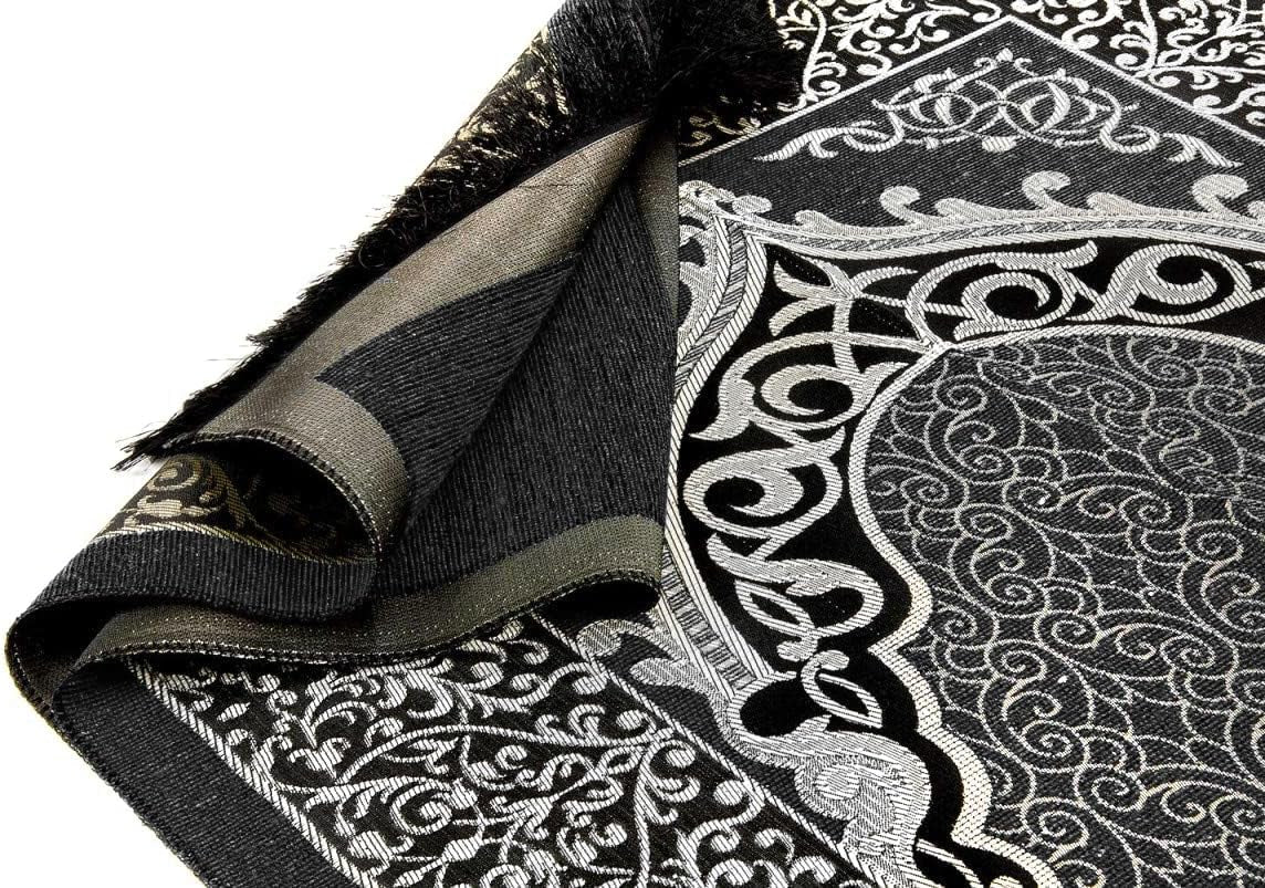 Men’s Muslim Prayer Set – Premium Turkish Cotton Kufi Hat, Prayer Carpet Rug with Embroidered Tassels & Pearl Prayer Beads