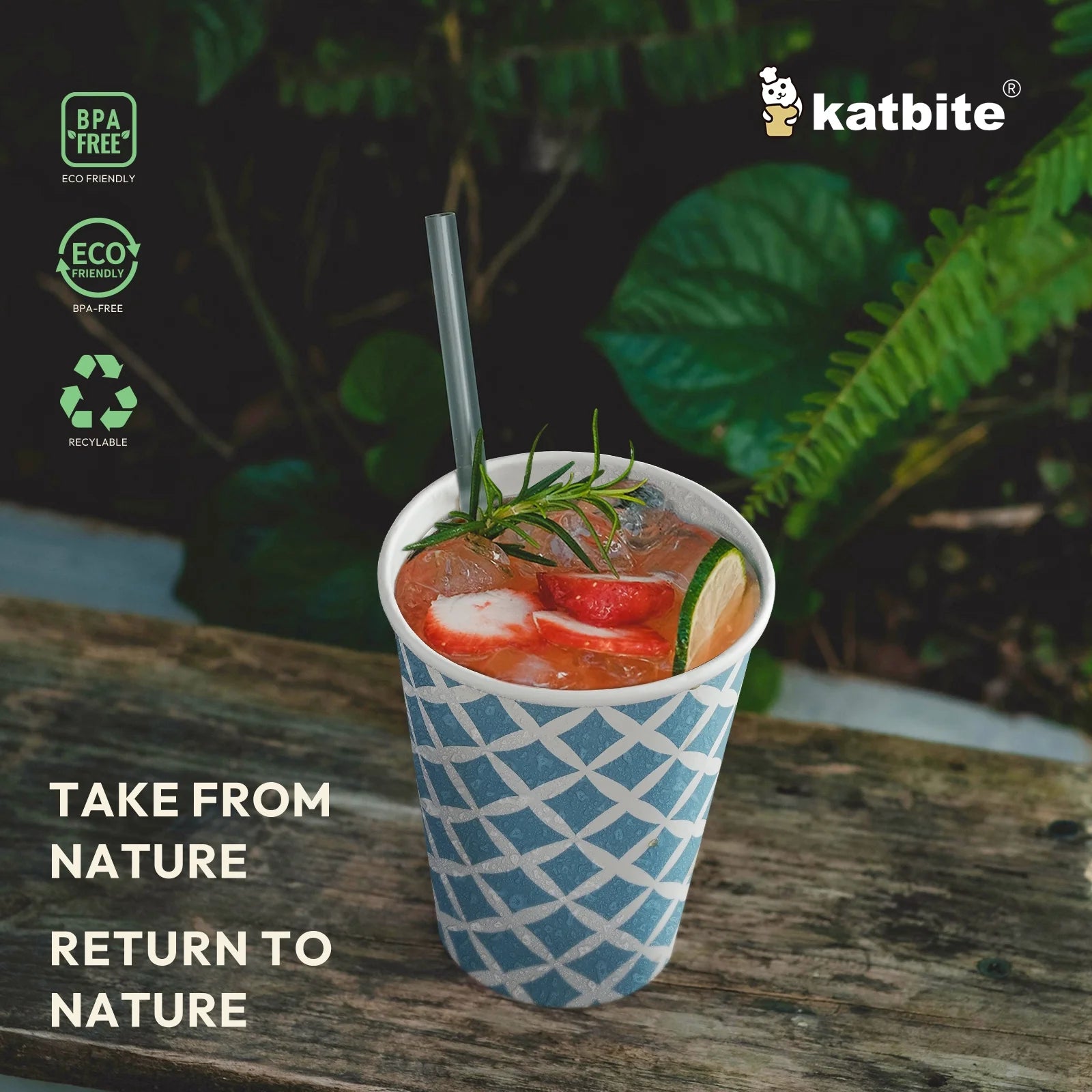KATBITE 12oz Disposable Paper Cups – 28 Count
