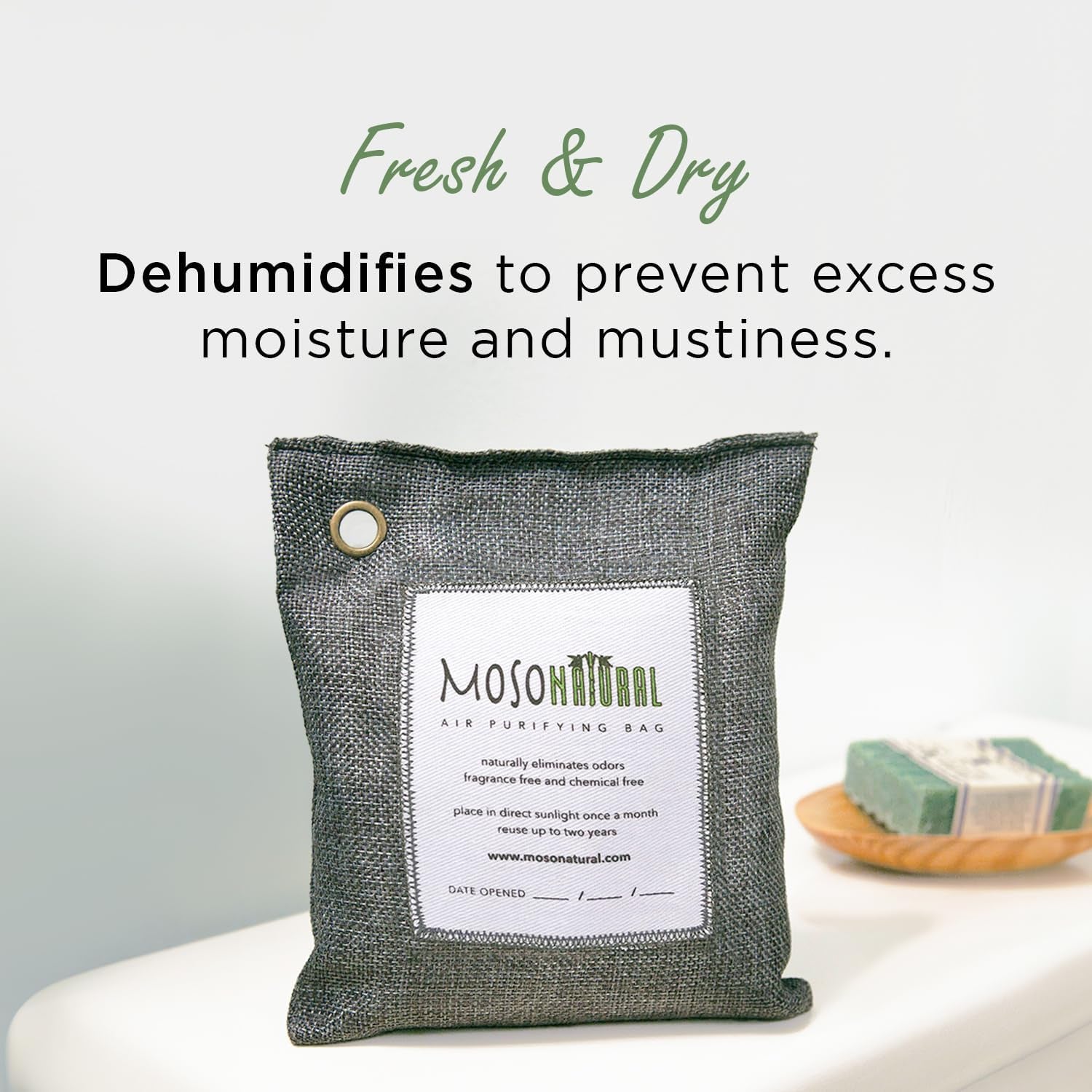 🌿 Moso Natural Bamboo Charcoal Air Purifying Bag – Odor Eliminator & Closet Deodorizer