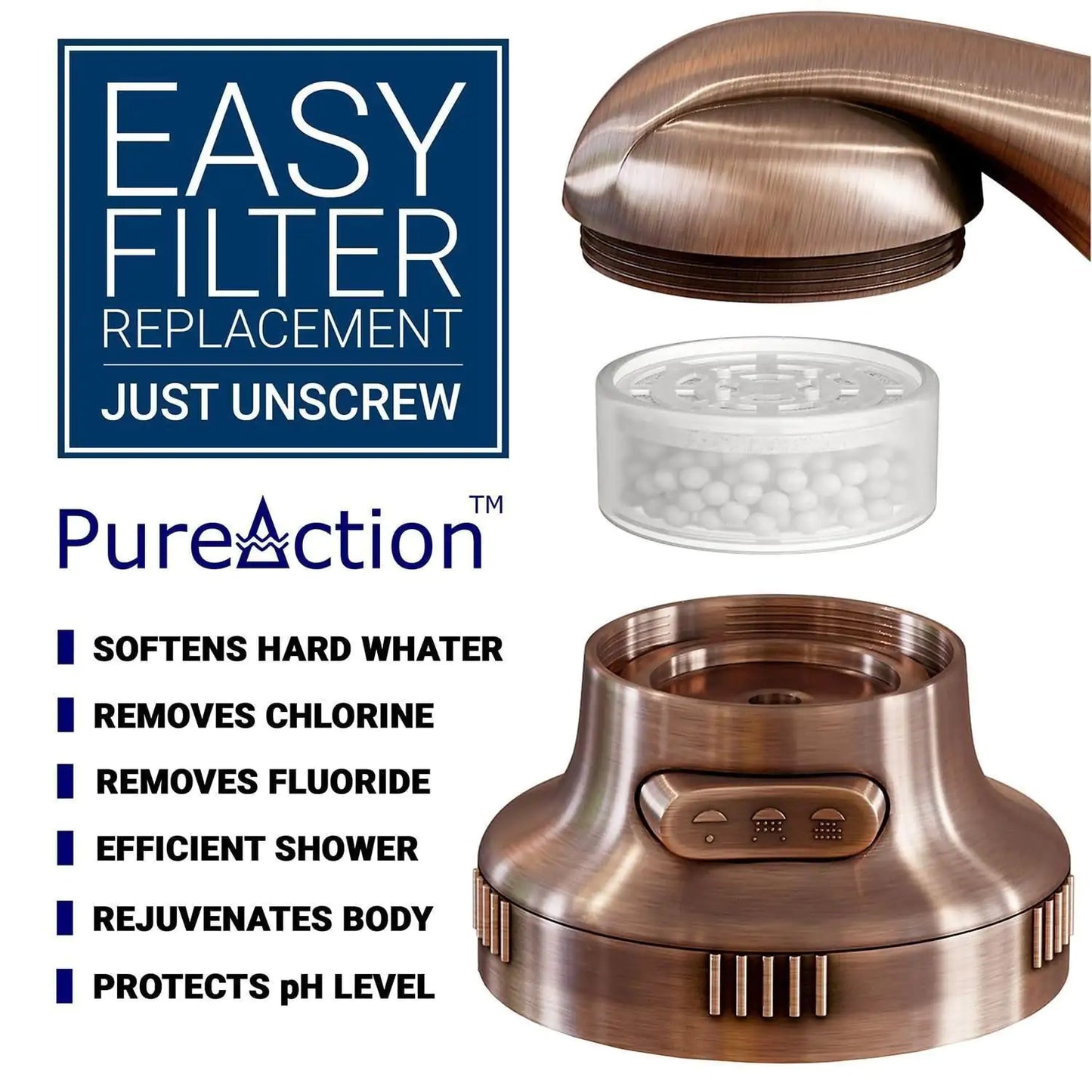 Filtered Shower Head with Handheld Hose Hard Water Softener Removes Chlorine