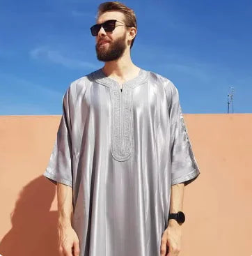 Men's Long Sleeve Muslim Abaya Lslamic Dress