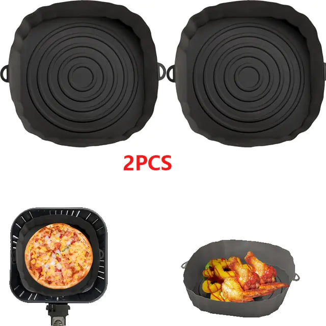 4pcs Silicone Air Fryer Basket Airfryer Oven Mold Baking Tray