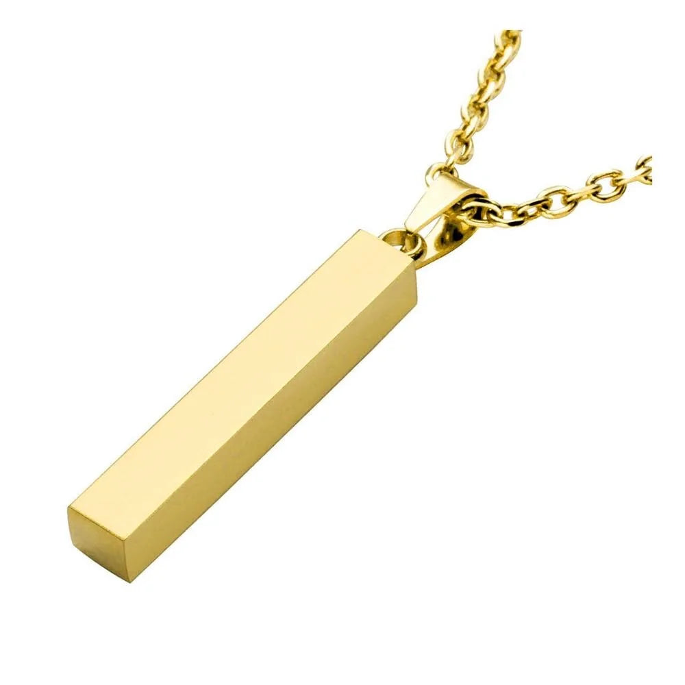 Vertical Bar Stainless Steel Pendant Necklace