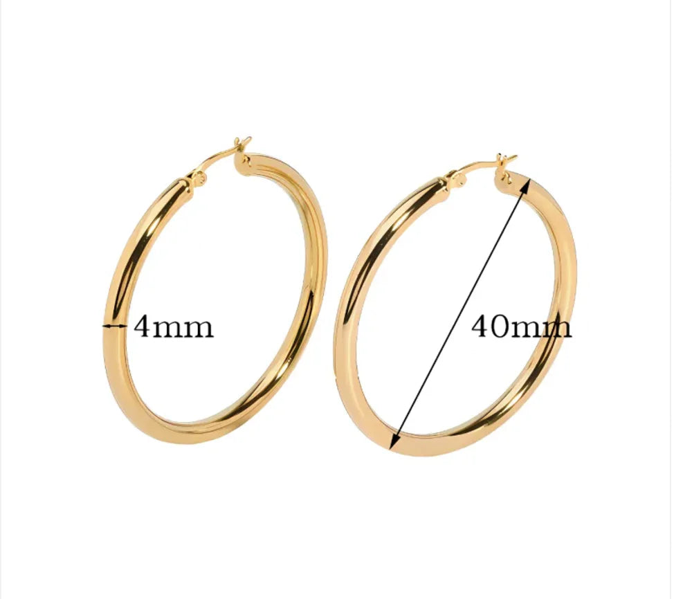 Stainless Steel Large Hollow Circle Earrings