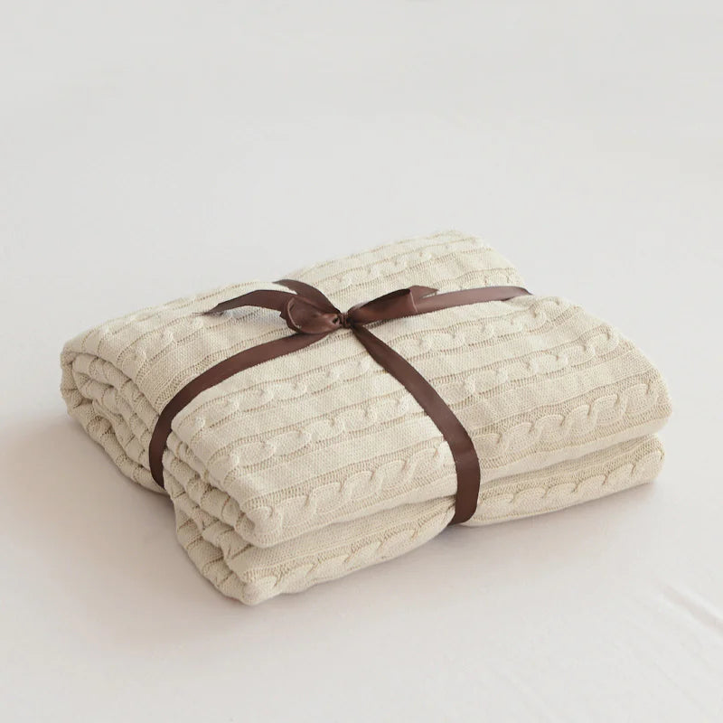 Cotton Knitted Hemp Yarn Blanket