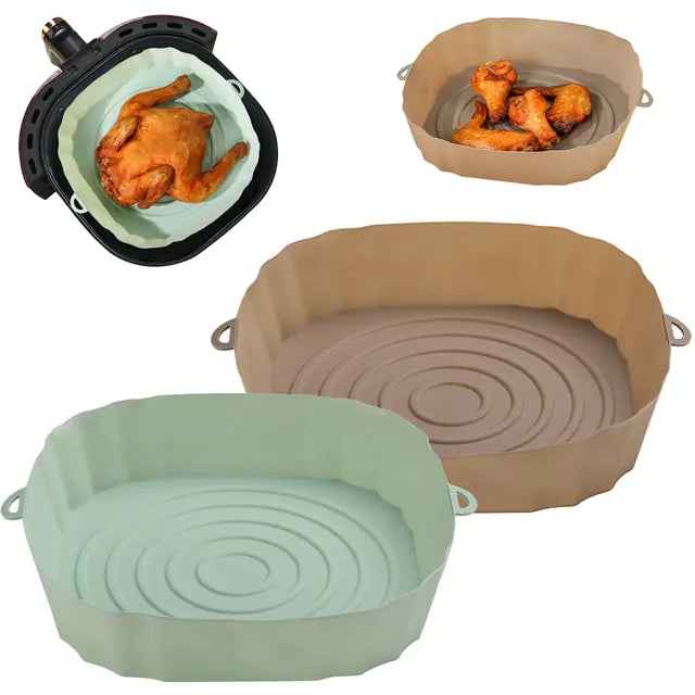 4pcs Silicone Air Fryer Basket Airfryer Oven Mold Baking Tray