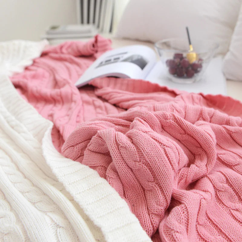 Cotton Knitted Hemp Yarn Blanket