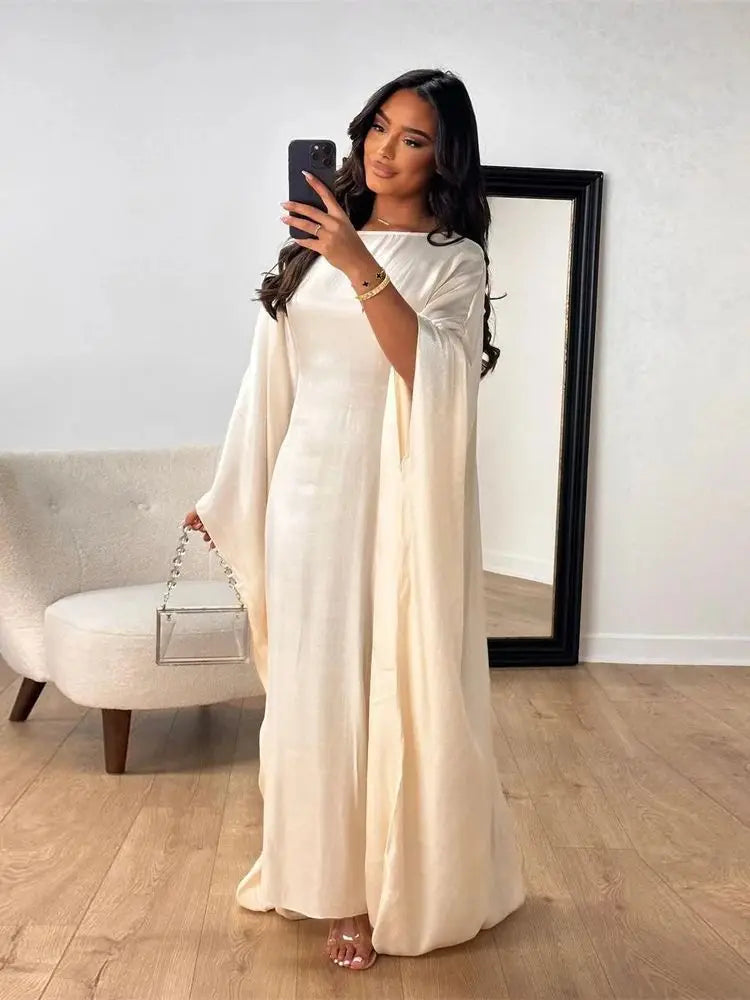 Luminara Satin Butterfly Abaya