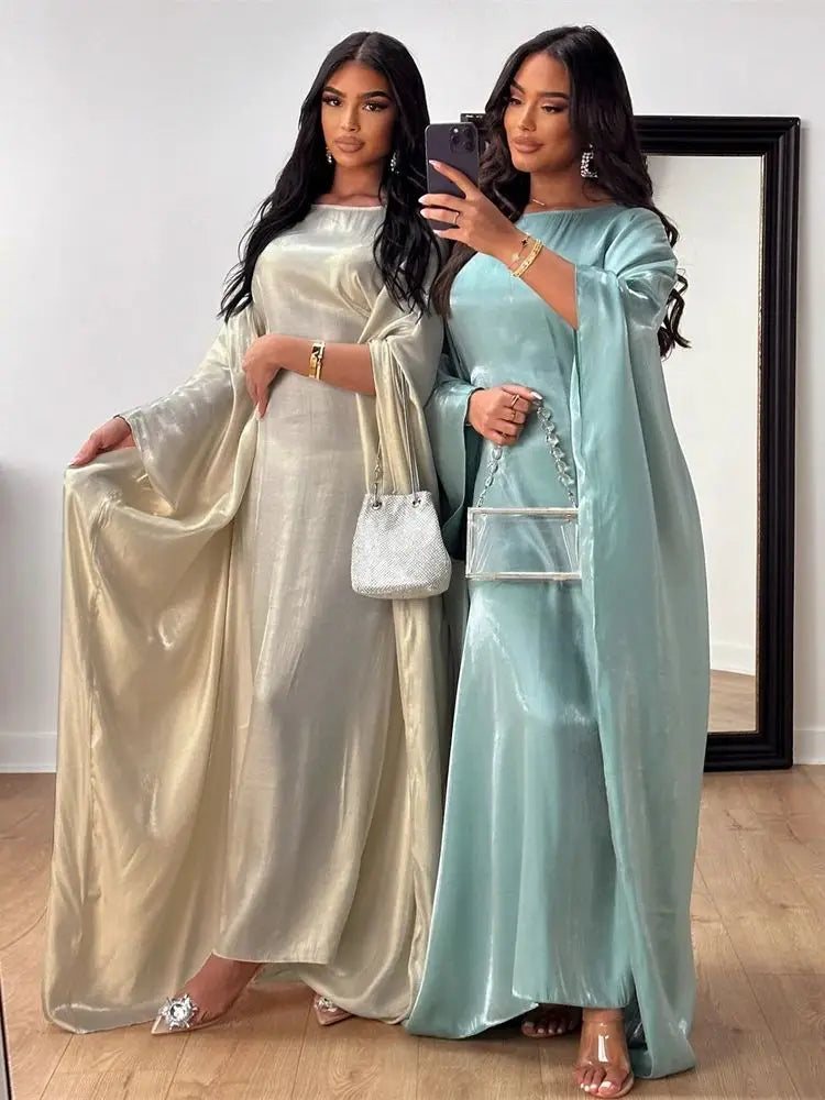 Luminara Satin Butterfly Abaya