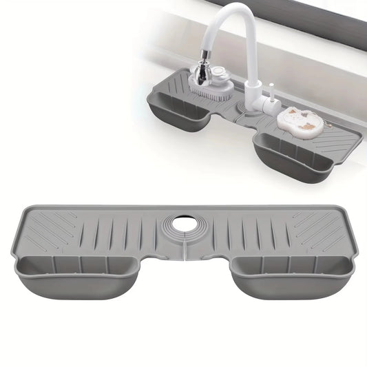 Premium Silicone Kitchen Faucet Splash Guard Mat - Absorbent Drainage Pad for Countertop Protection & Drying - Essential Kitchen Accessory 2025