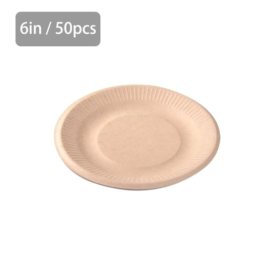 50 Pieces Biodegradable Natural Paper Trays