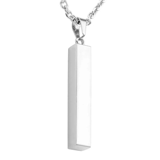 Vertical Bar Stainless Steel Pendant Necklace