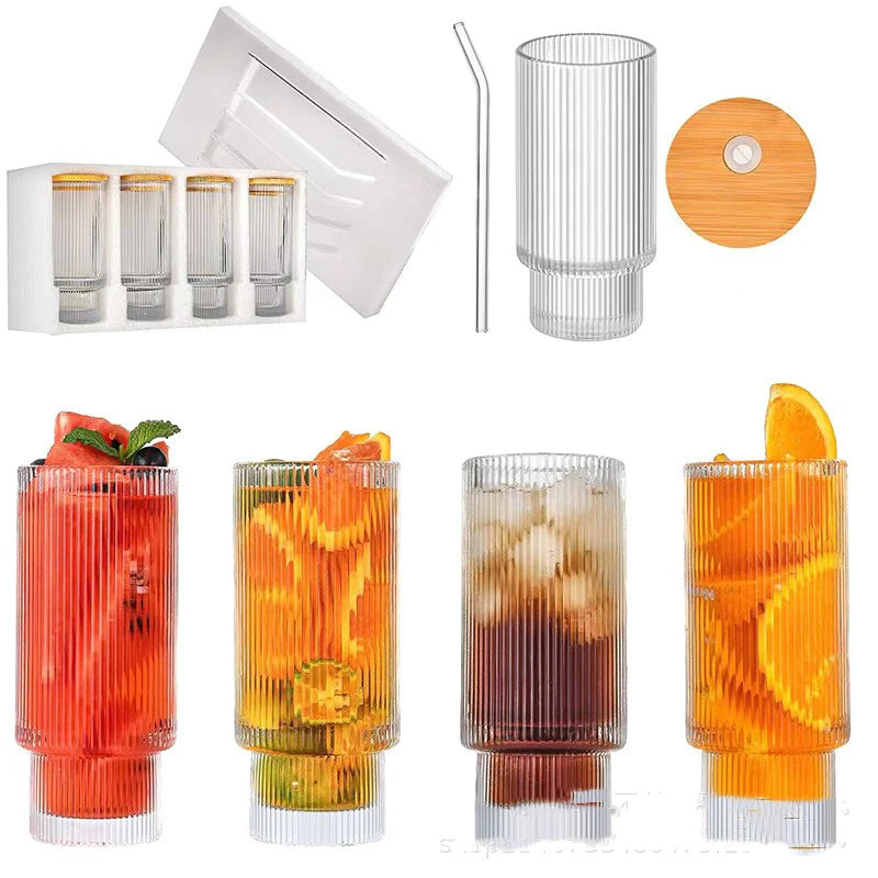 16oz Glass Tumbler with Bamboo Lid