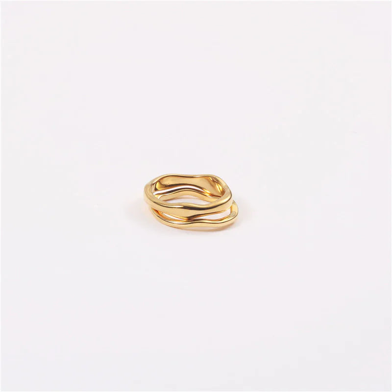 Gold-Finish Stainless Steel Rings