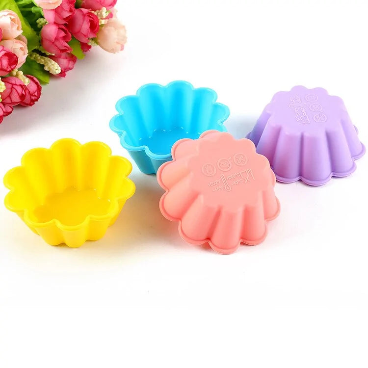 Flower Non-Stick Silicone Baking Cups