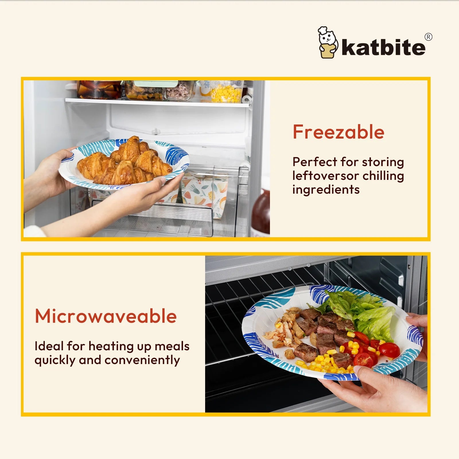 Round 9-Inch Biodegradable Compostable Paper Plates – 50 Count
