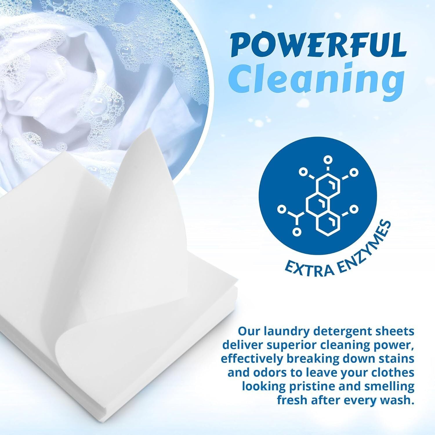 Naturesland Premium Unscented Laundry Detergent Sheets — 100 Loads, Eco-Friendly & Hypoallergenic (50 Sheets)