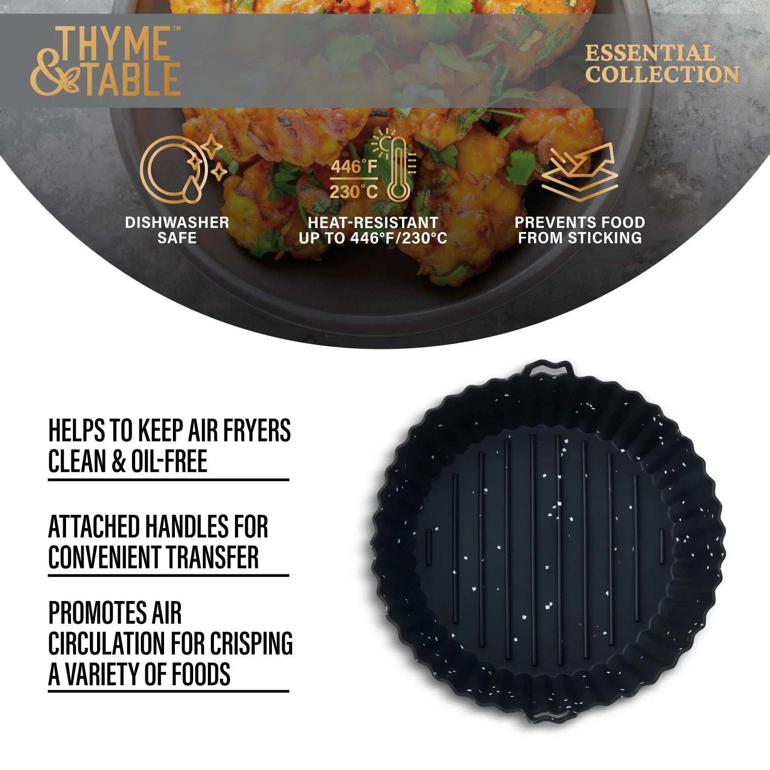 Thyme & Table 6.3" Silicone Air Fryer Liner – Round