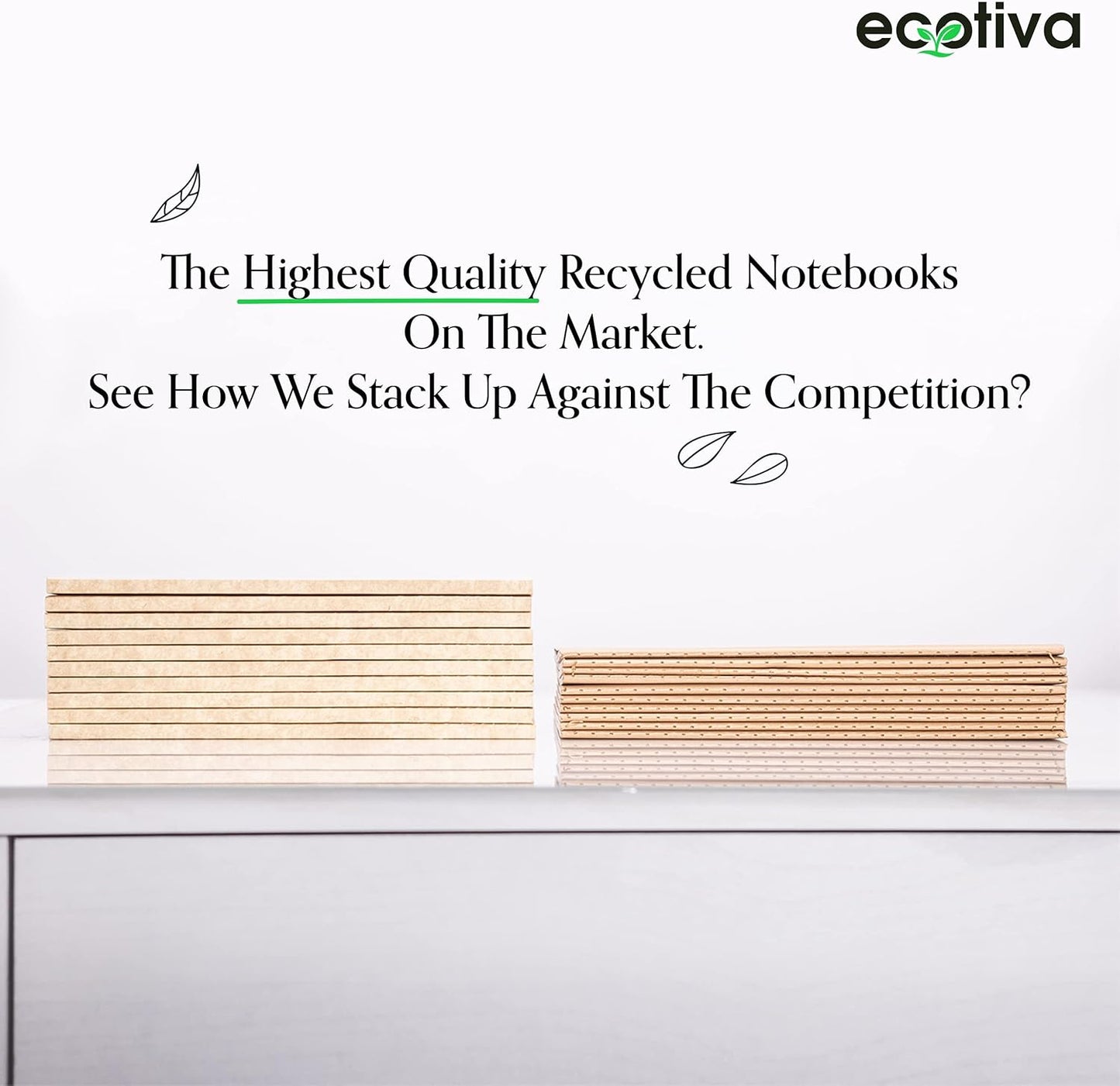 Ecotiva Recycled Kraft Notebook Pack – Lined or Dotted, A5 Size