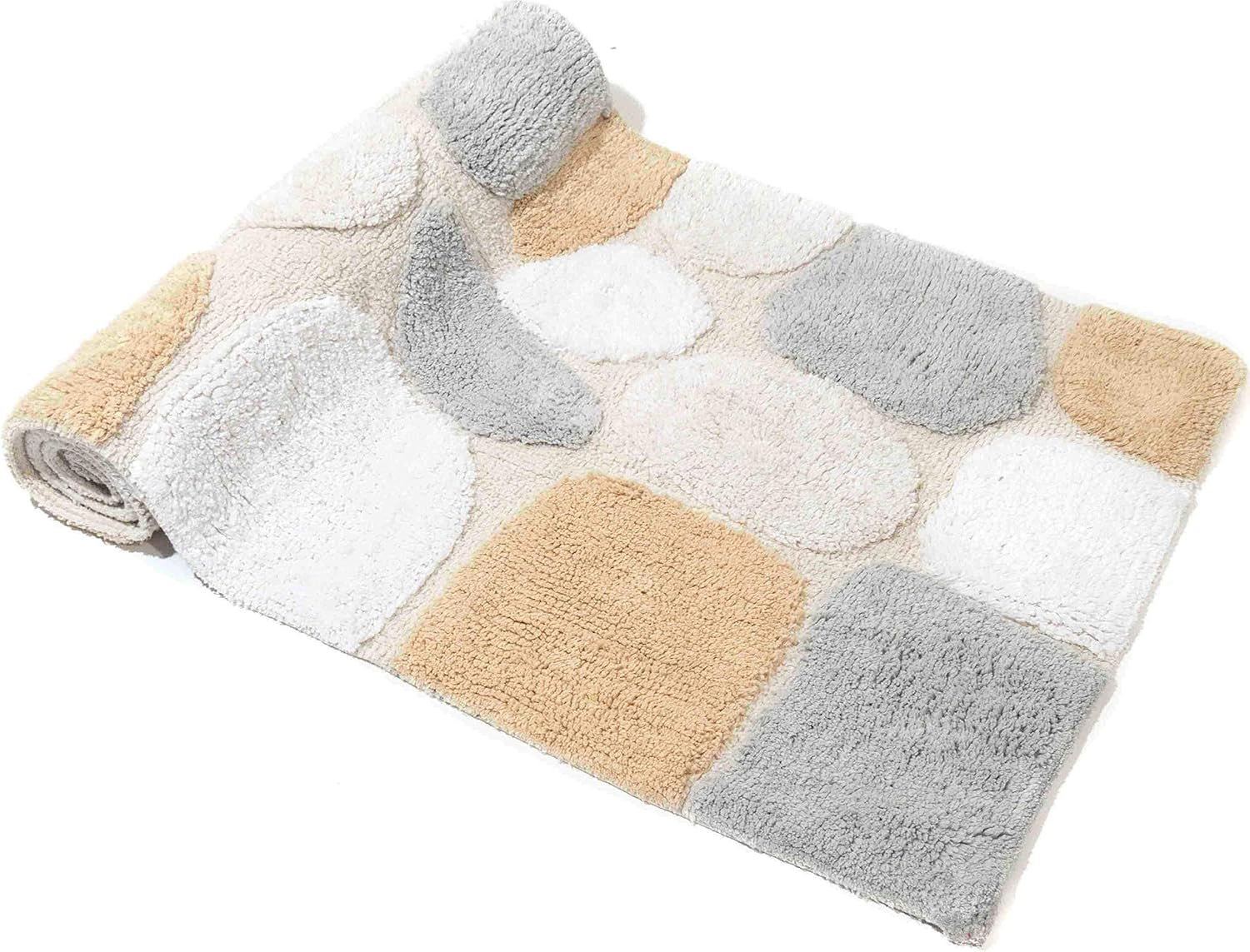 🛁 EcoSoft™ 100% Cotton Pebble Bath Runner – Machine Washable, Non-Slip Latex Backing, Spa-Inspired Comfort – 24"x60"