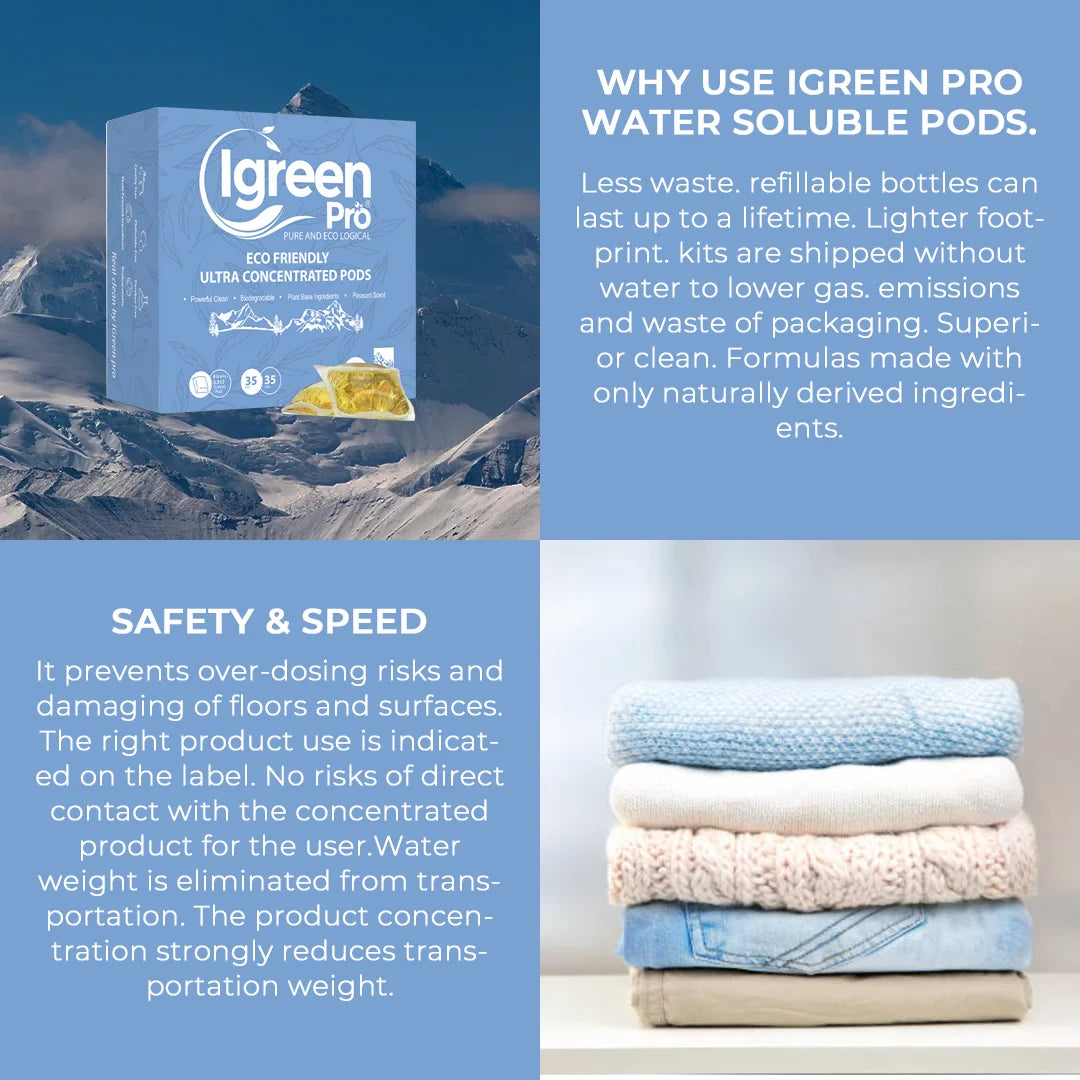 IGREEN PRO Ultra Concentrated Laundry Detergent Pods – 35 Loads