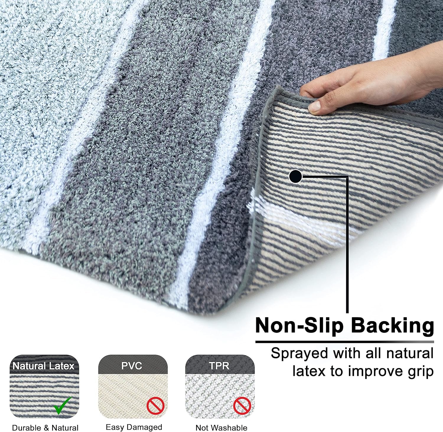 Chardin Home Soft & Cozy 100% Cotton Bath Rug – Plush Non-Slip Bathroom Mat, Quick-Drying and Absorbent, Multiple Colors & Sizes