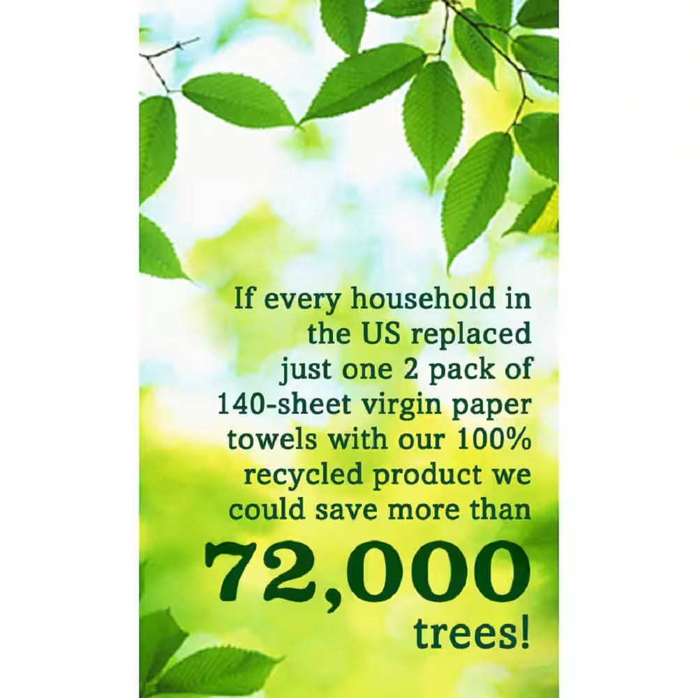 Natural Unbleached 100% Recycled 2-Ply Jumbo Roll Paper Towels