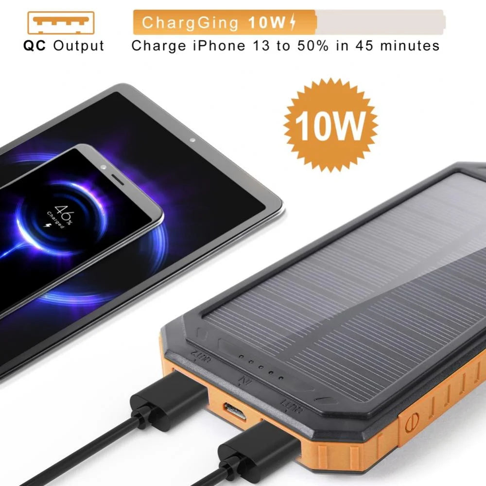 🚀 Ultra-High Capacity Waterproof Solar Power Bank (Up to 2,000,000mAh)