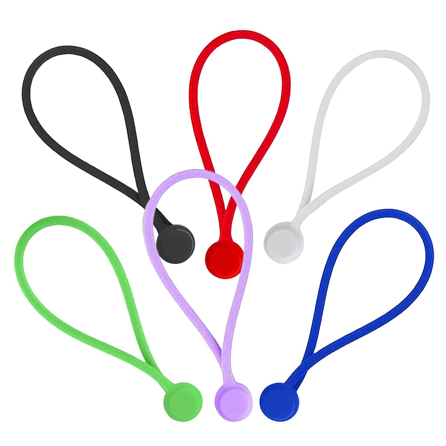 6 Pack Reusable Magnetic Silicone Cable Twist Ties Perfect Smart Home Gadgets!
