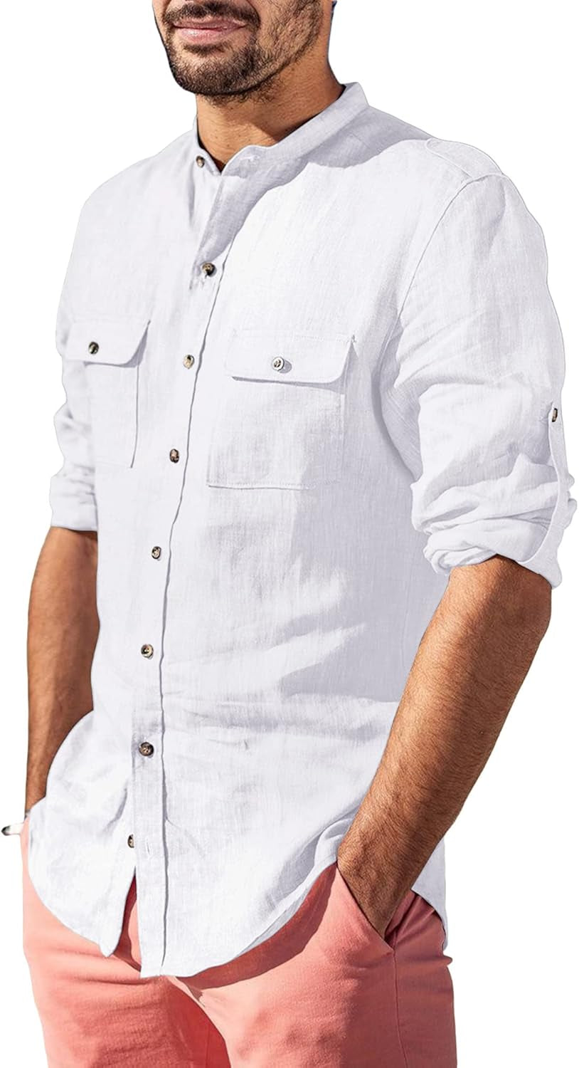 Men’s Fashion Linen Long Sleeve Shirt