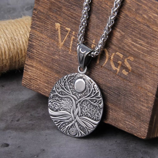Tree of Life Amulet Stainless Steel Men’s Necklace