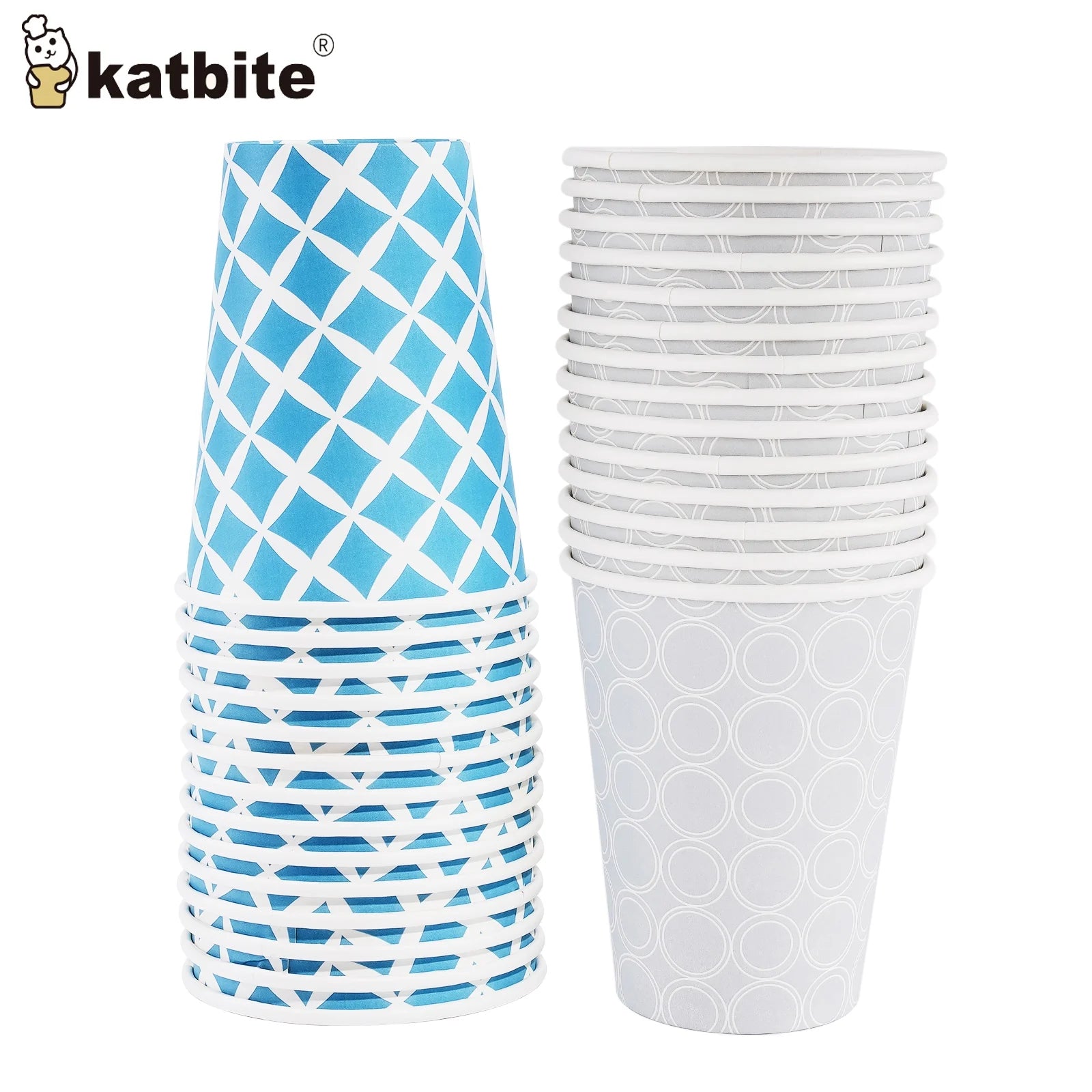 KATBITE 12oz Disposable Paper Cups – 28 Count