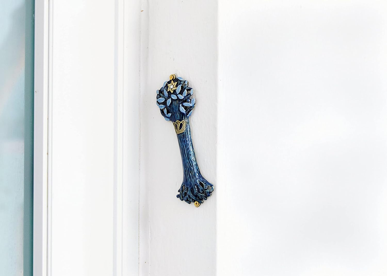 Exquisite Hand-Painted Mezuzah Case — Meaningful Jewish Gift & Home Blessing
