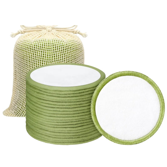 Organic Bamboo Cotton Makeup Remover Pads — Reusable, Eco-Friendly & Gentle on Skin