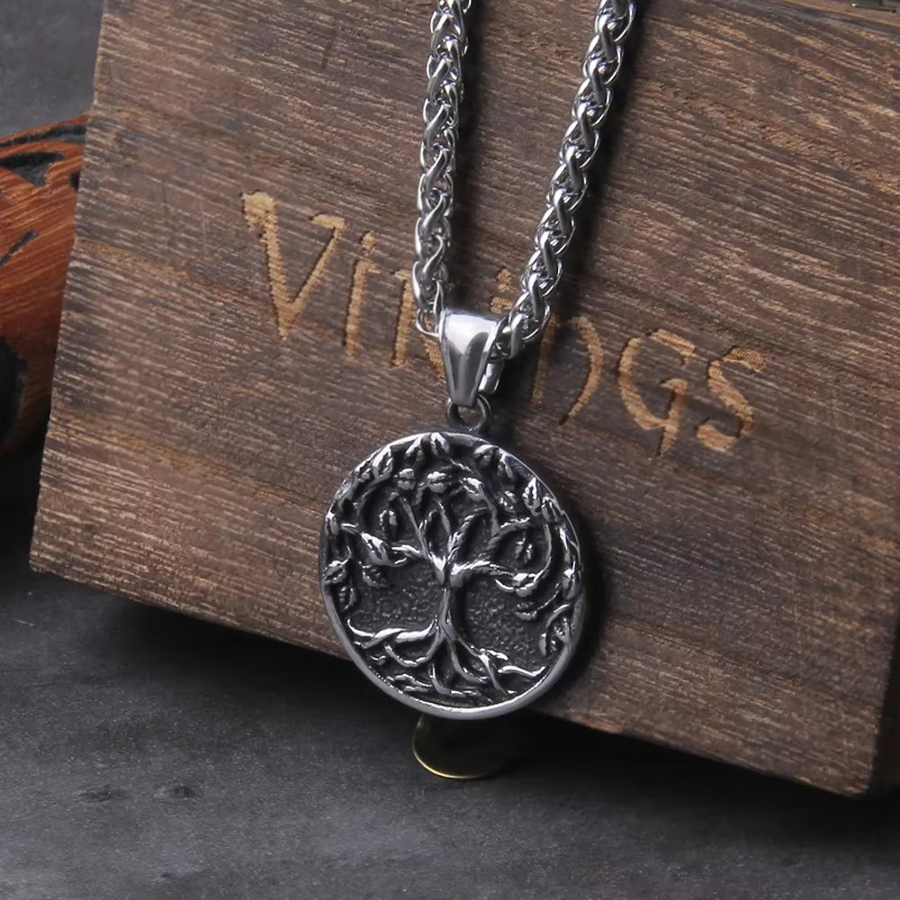 Tree of Life Amulet Stainless Steel Men’s Necklace