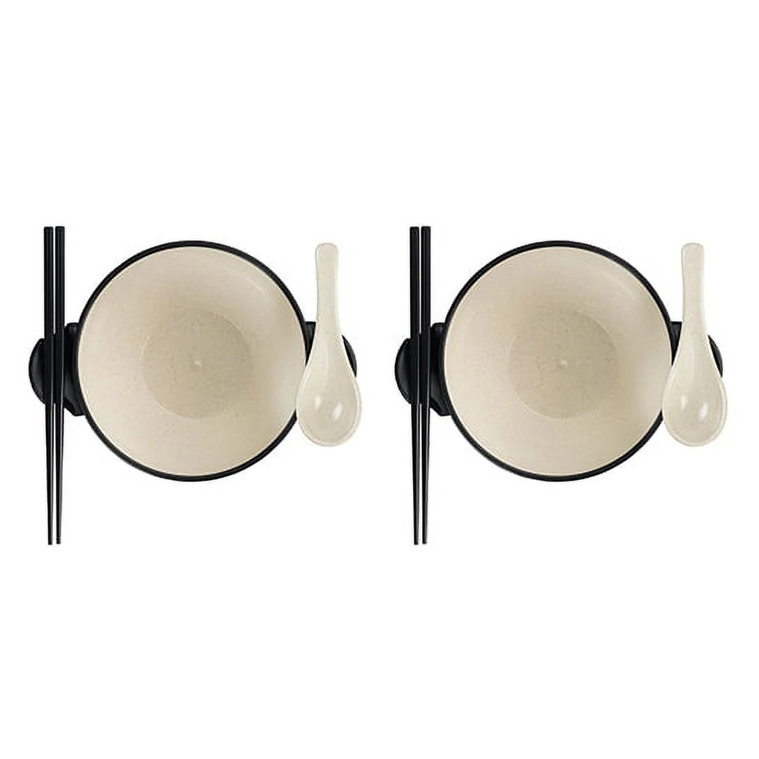 Ozeri Earth Ramen Bowl Set – 6-Piece Plant-Based Eco-Friendly Dinnerware
