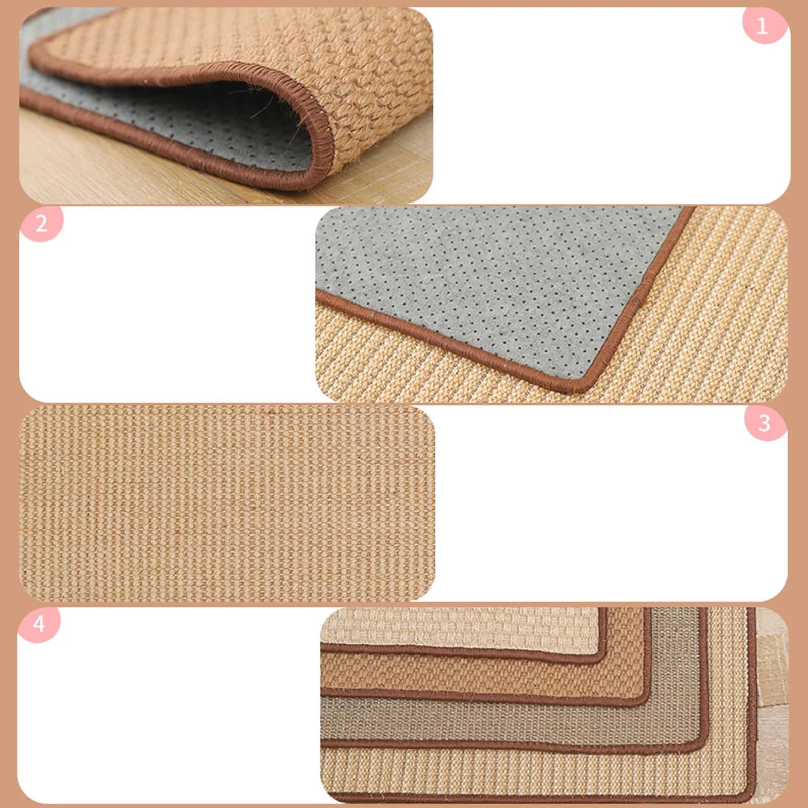 perfeclan Eco-Friendly Sisal Cat Scratcher Mat – Multi-Use Scratch Pad, Play Mat, and Furniture Protector