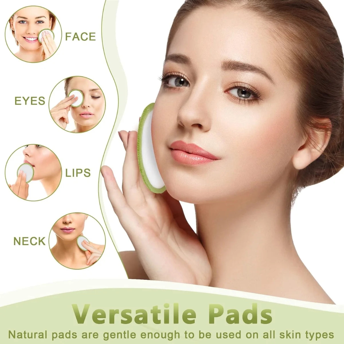 Organic Bamboo Cotton Makeup Remover Pads — Reusable, Eco-Friendly & Gentle on Skin