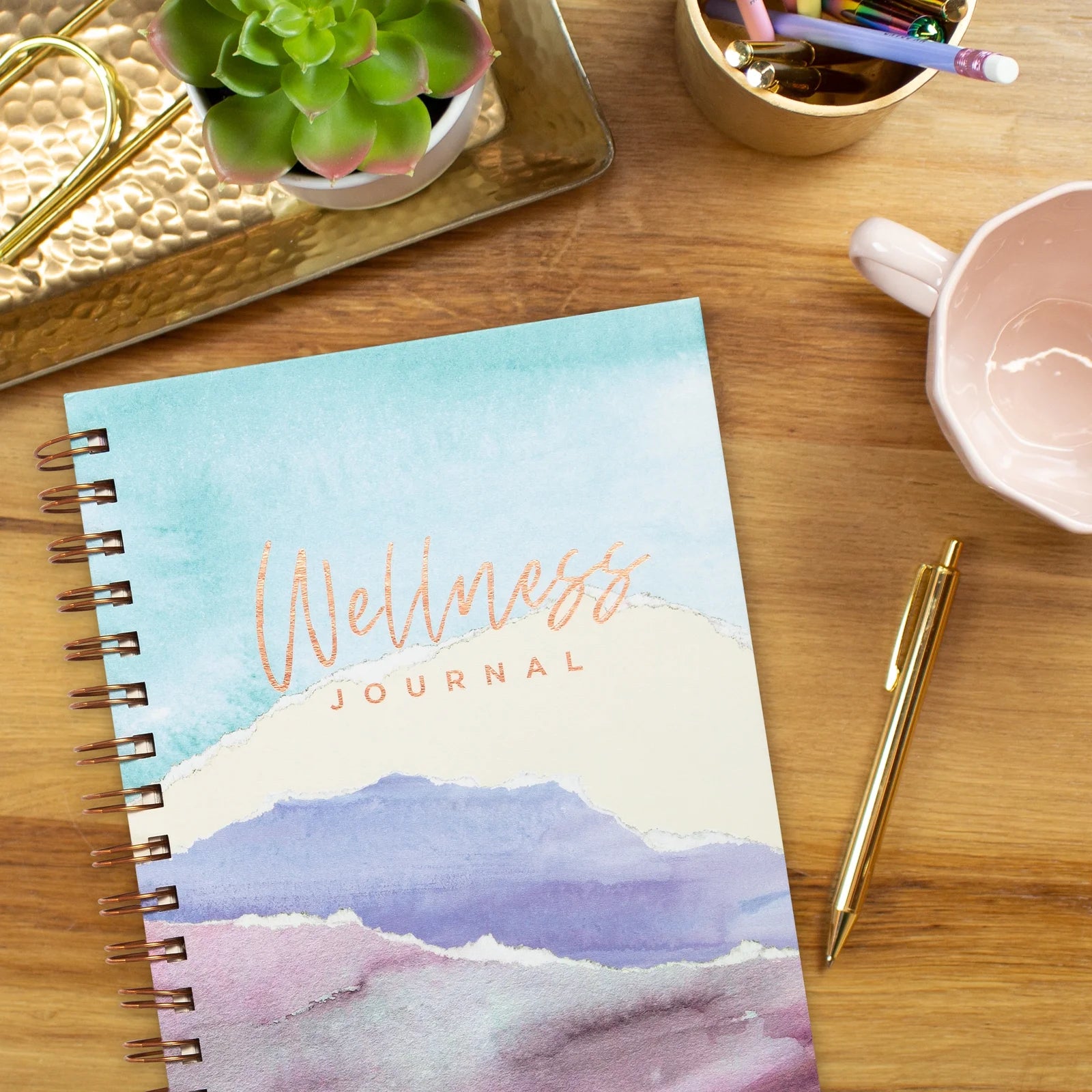 Mintgreen 6" x 8" Wellness Spiral Journal – 200 Pages
