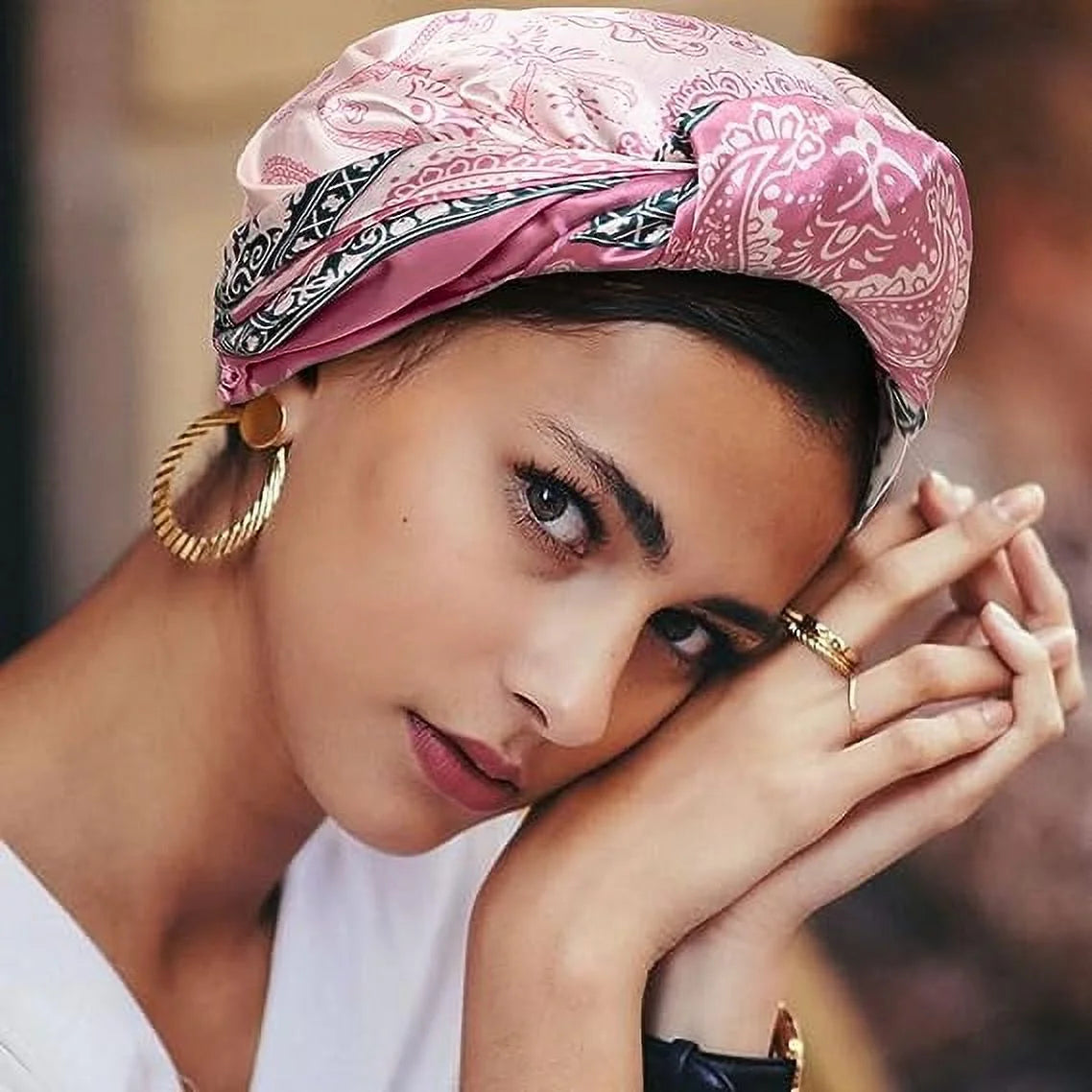 4-Pack 35” Satin Square Head Scarves – Silk-Feel Neck & Hair Wraps for Women – Lightweight, Versatile & Stylish for Day and Night Use