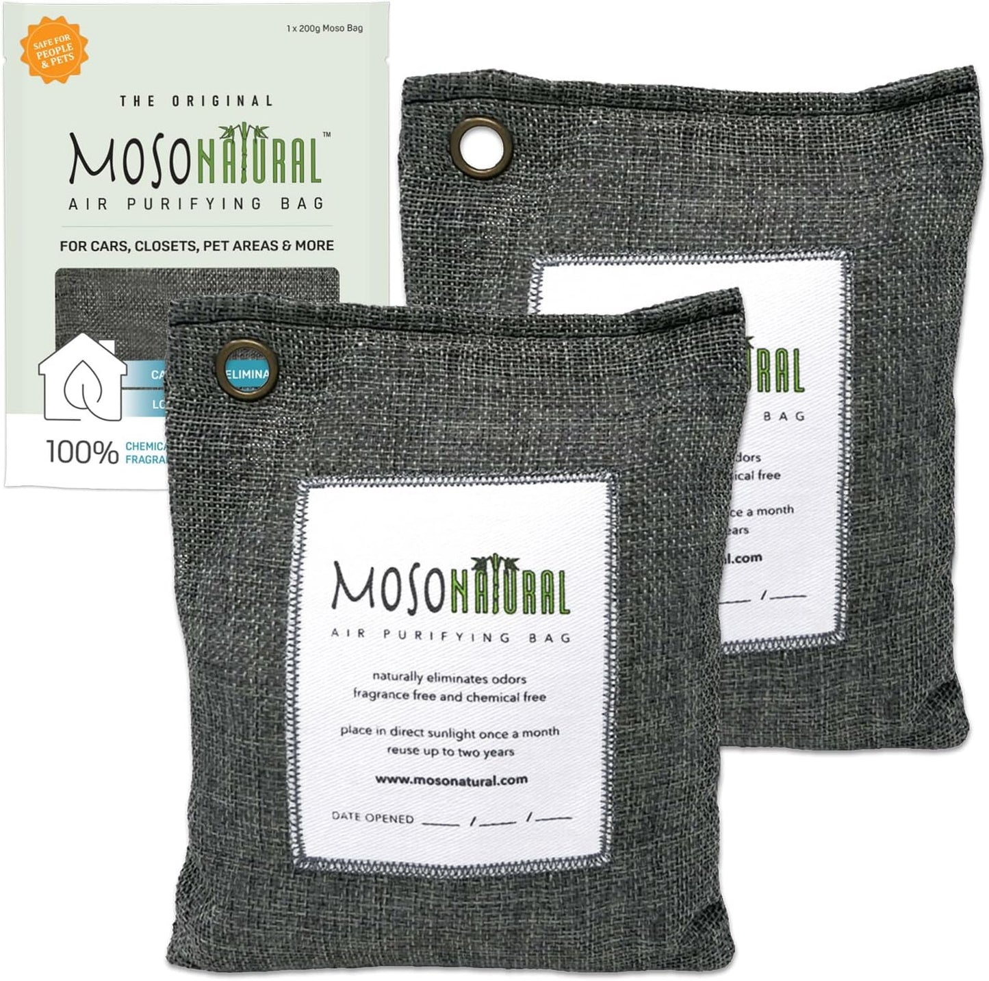 🌿 Moso Natural Bamboo Charcoal Air Purifying Bag – Odor Eliminator & Closet Deodorizer