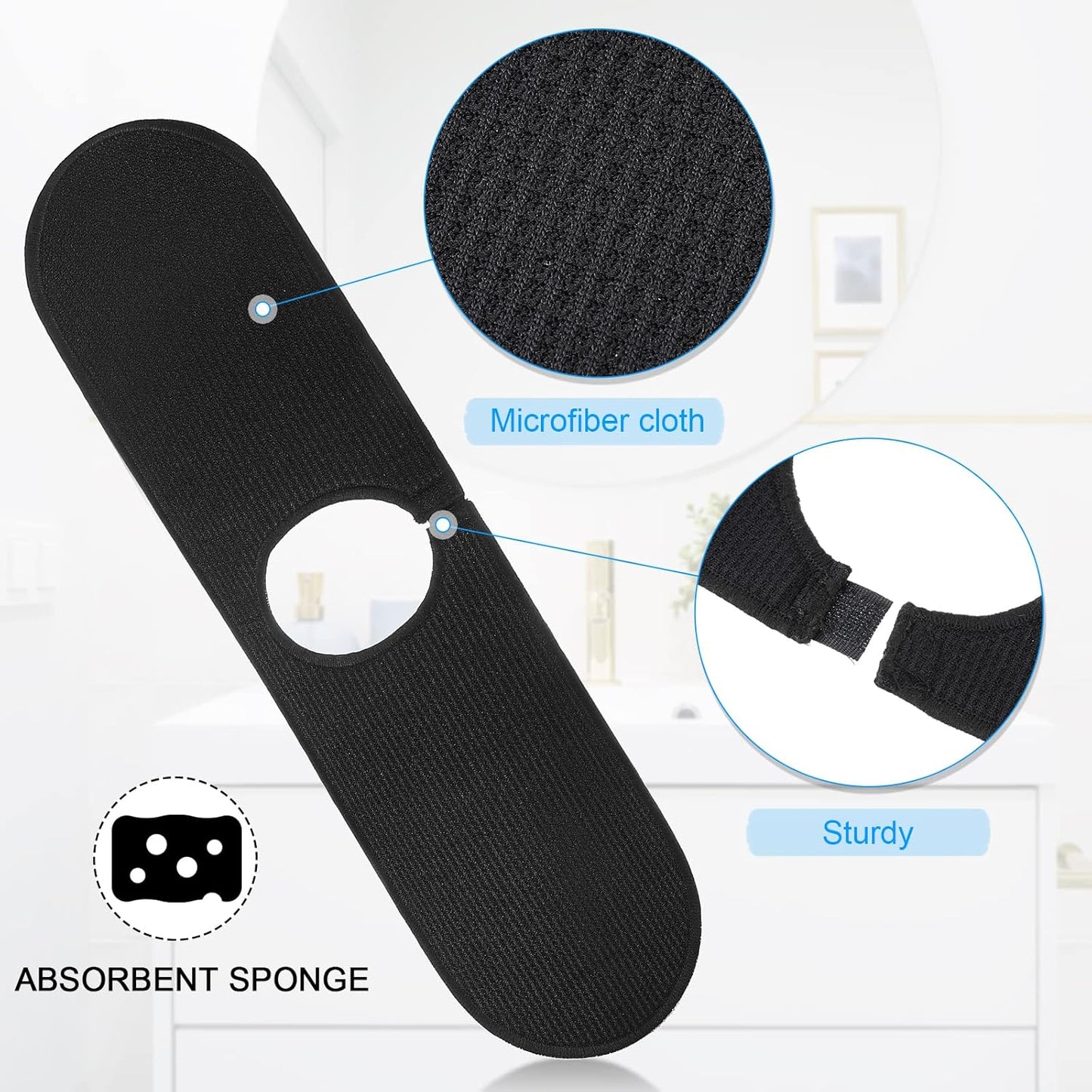 Wrap-Around Cleaning Cloth Faucet Pad – Keeps Sink Counters Dry & Clean