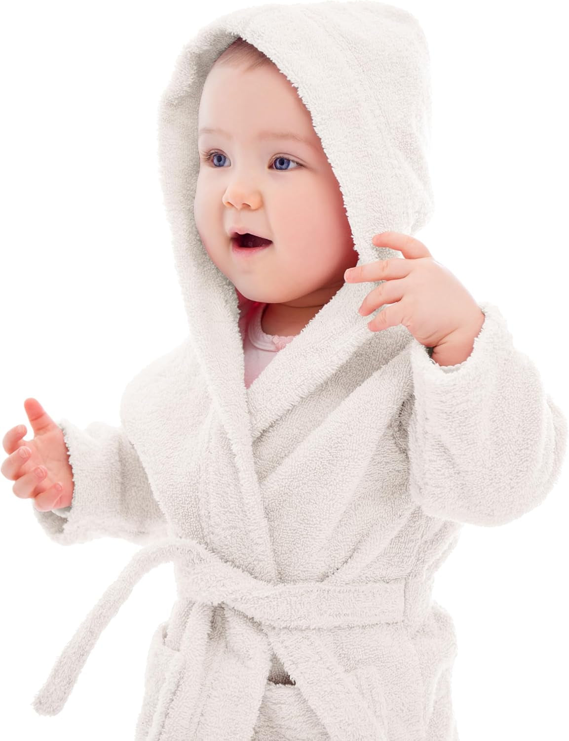 Bagno Milano Kids Organic Turkish Cotton & Modacrylic Hooded Bathrobe – Soft, Absorbent, Unisex Terry Robe with Pockets