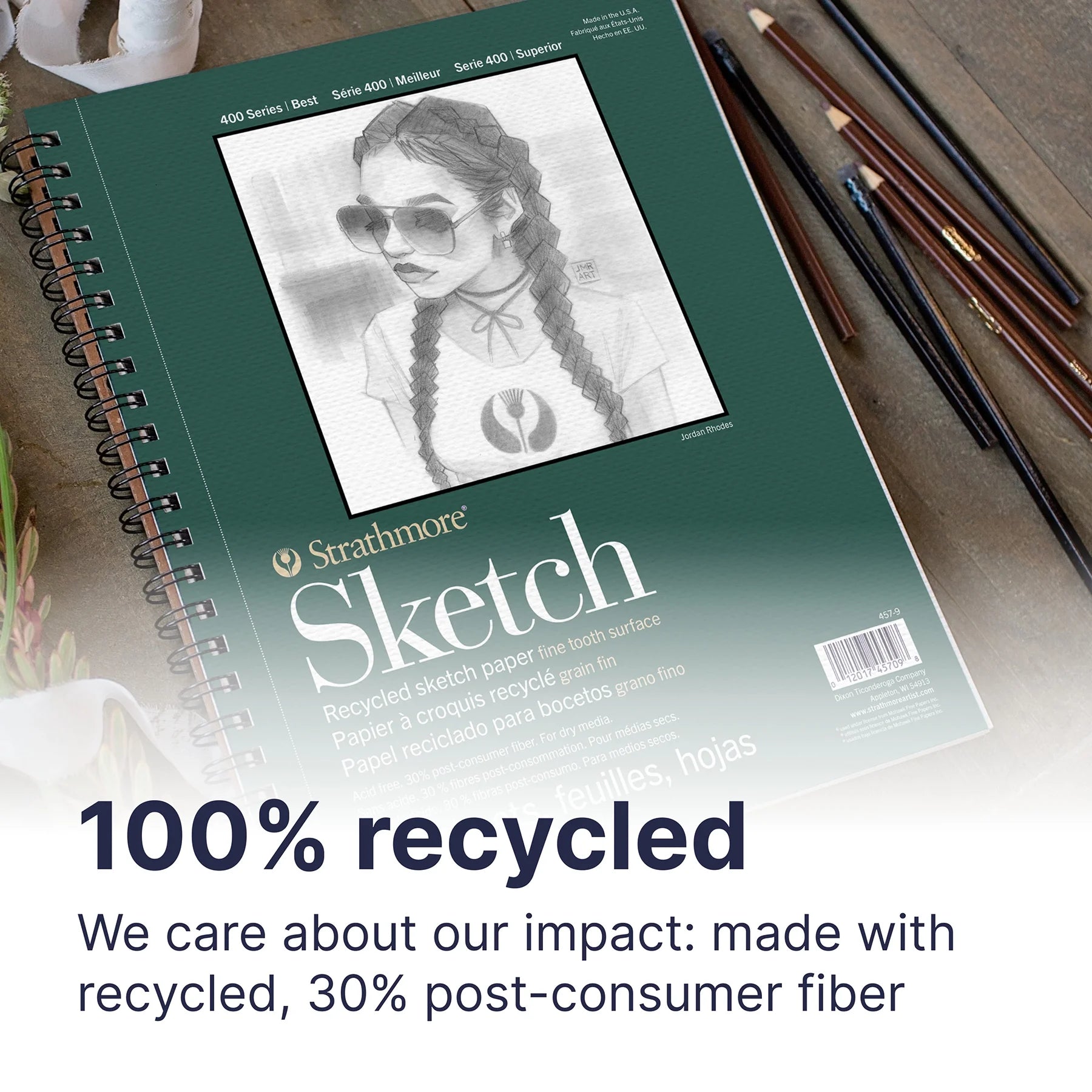 Recycled Paper Pad, 400 Series, 100 Sheets, 11" X 14"