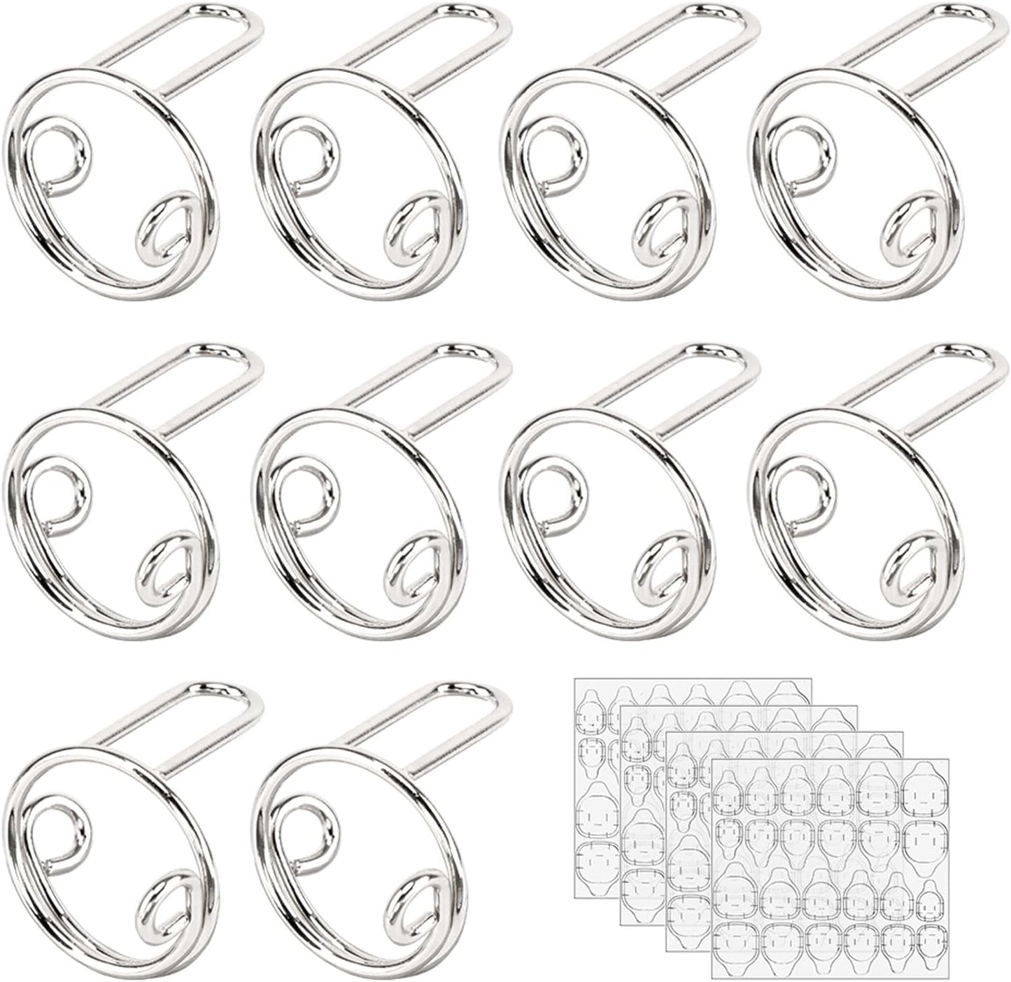 Adjustable Wudu Nail Rings Set - No Glue, No Adhesive | Perfect DIY Gift for Women (Silver)