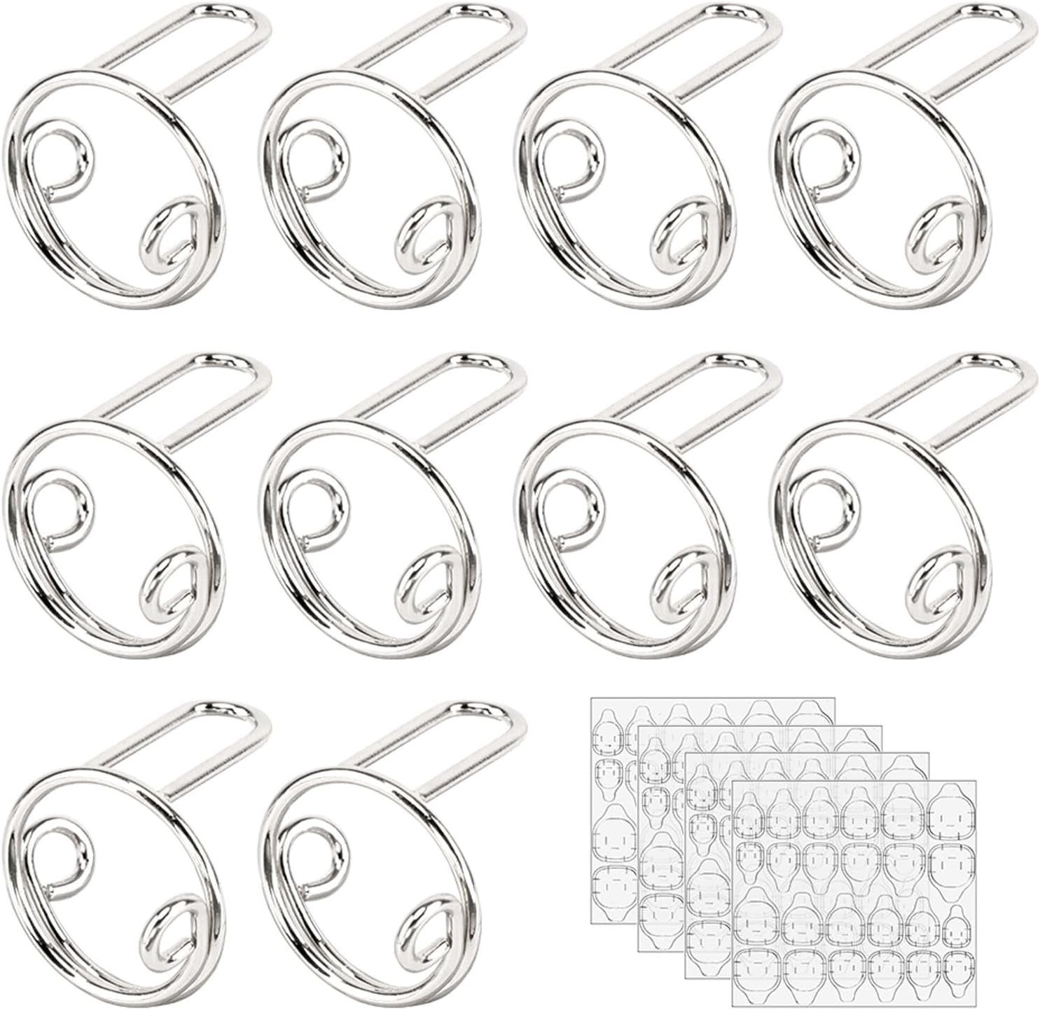 Adjustable Wudu Nail Rings Set - No Glue, No Adhesive | Perfect DIY Gift for Women (Silver)