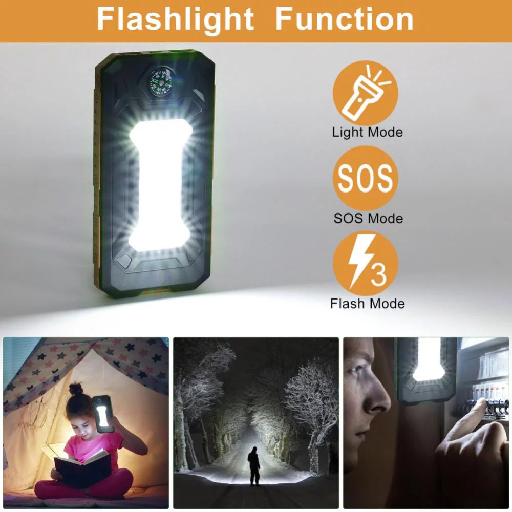 🚀 Ultra-High Capacity Waterproof Solar Power Bank (Up to 2,000,000mAh)